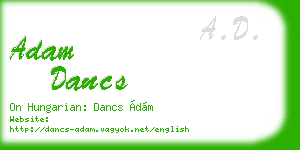 adam dancs business card